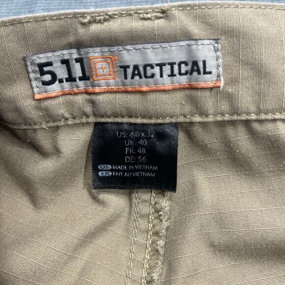 5.11 Tactical Stryke Pants Men 40x32 Brown Khaki Cargo Ripstop Utility Elastic - Picture 3 of 16